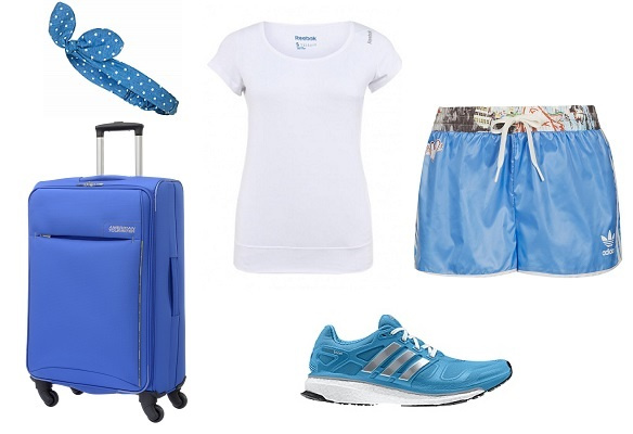 Повязка на голову Top Shop, Чемодан American Tourister Marbella 2.0, Футболка Reebok, Шорты Top Shop + Adidas Originals, Кроссовки Adidas Energy Boost Повязка на голову Top Shop, Чемодан American Tourister Marbella 2.0, Футболка Reebok, Шорты Top Shop + Adidas Originals, Кроссовки Adidas Energy Boost