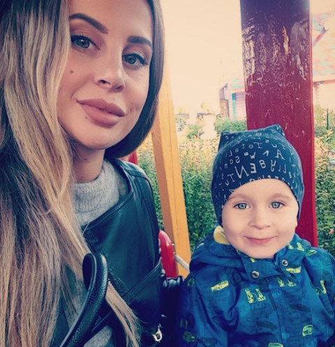 Ольга Ветер с сыном Мишей