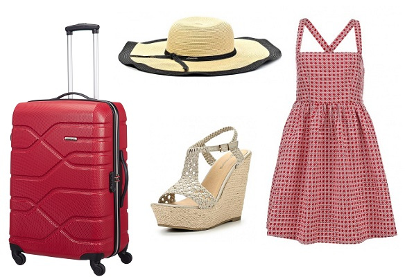 Чемодан American Tourister коллекция Houston City, Шляпа Canoe, Босоножки T.Raccardi by Kari, Платье Naf Naf Чемодан American Tourister коллекция Houston City, Шляпа Canoe, Босоножки T.Raccardi by Kari, Платье Naf Naf