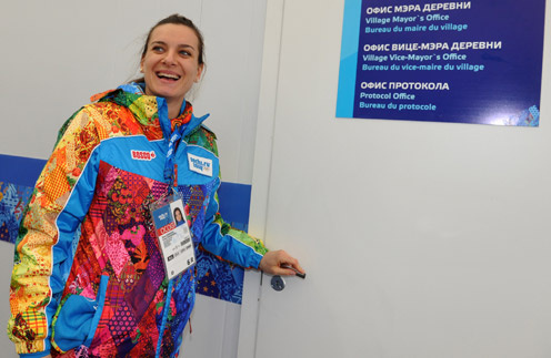 Елена Исинбаева в Олимпийской деревне Елена Исинбаева в Олимпийской деревне