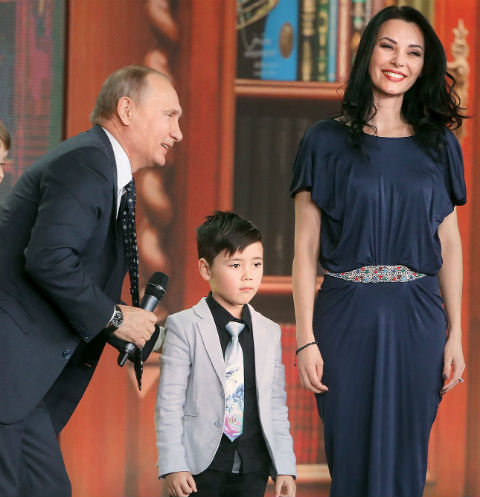 Тимофей с мамой Настасией на встрече с Владимиром Путиным в Кремле