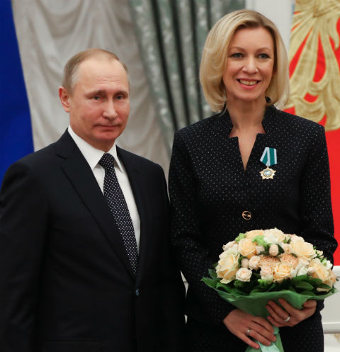 Владимир Путин и Мария Захарова Владимир Путин и Мария Захарова