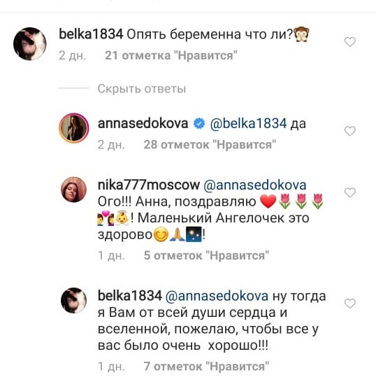 Седокова подтвердила беременность 