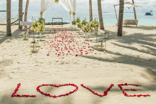 Церемония бракосочетания проходила на Мальдивах