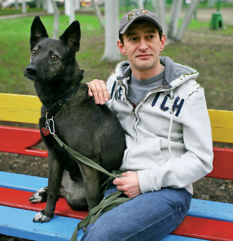 Константин Хабенский и собака Фрося