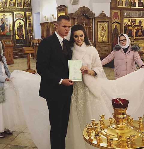 Анастасия Костенко и Дмитрий Тарасов обвенчались 29 января в столичном храме Сорока Севастийских мучеников