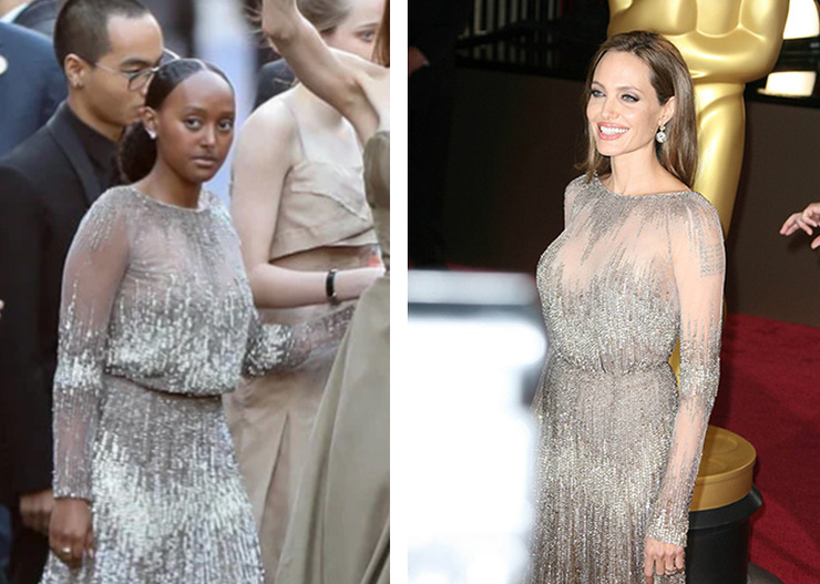 Анджелина Джоли отдала дочери свое прозрачное платье. Кому наряд больше к лицу? 