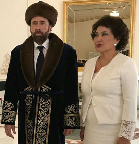 Николас Кейдж и Айман Мусаходжаева Николас Кейдж и Айман Мусаходжаева