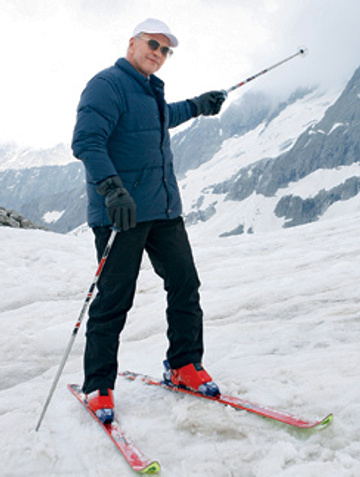 Алексей Гуськов на съемках фильма в Альпах. Июль 2013 года