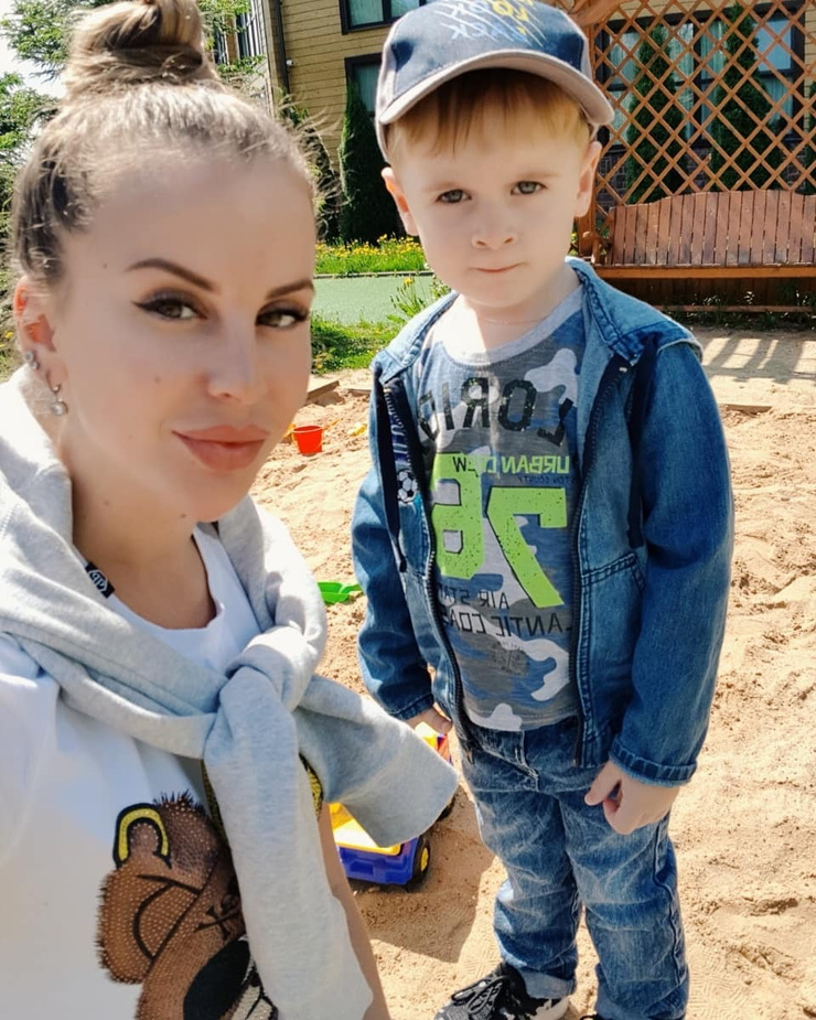 Ольга с сыном Мишей