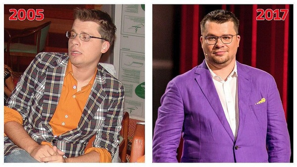 Гарик Харламов в 2005 и 2017-м Гарик Харламов в 2005 и 2017-м
