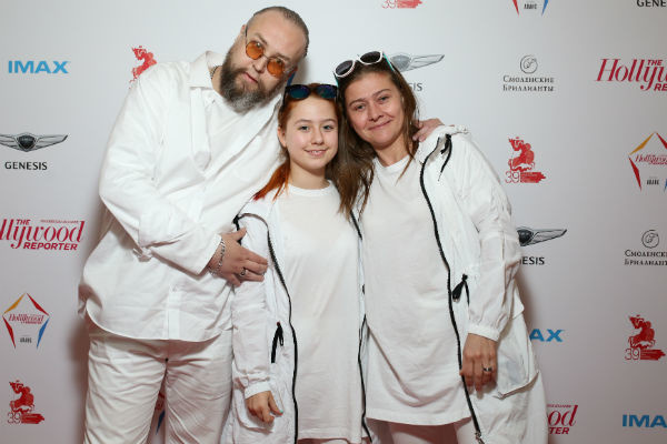 Борис Ливанов с дочерью Евой и Марией Голубкиной